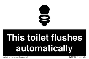 This toilet flushes automatically